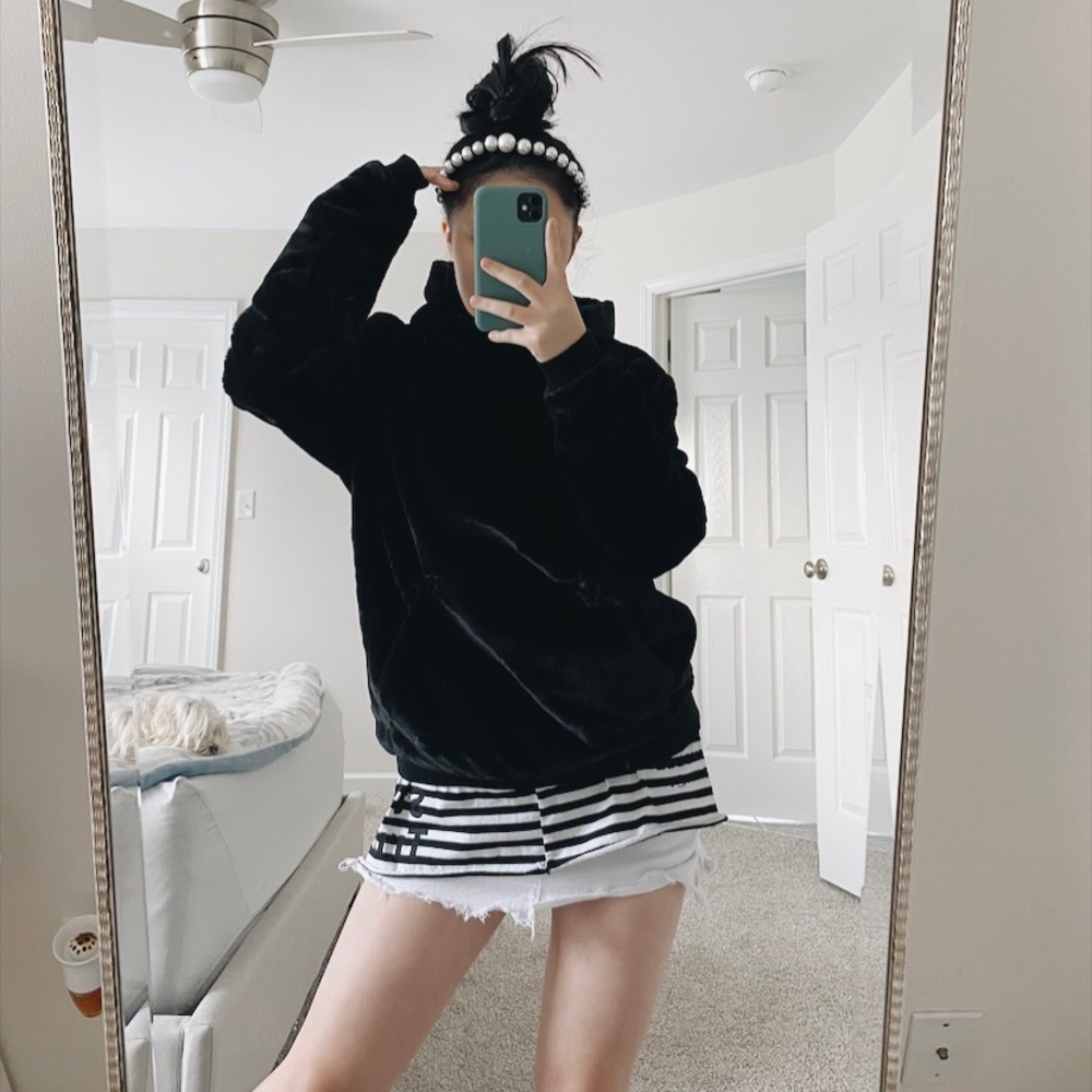 Urban Outfitters Black Fuzzy Hoodie